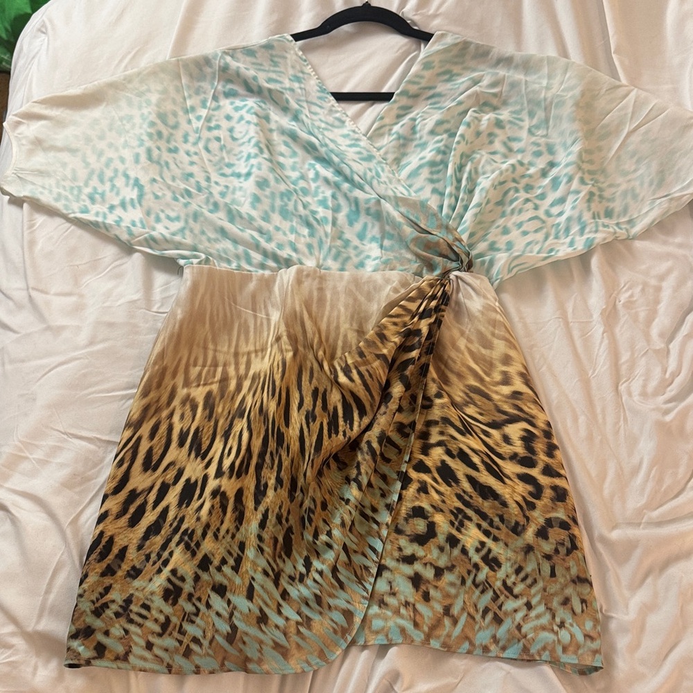 Guess by Marciano Back Slit Leopard Print Dress